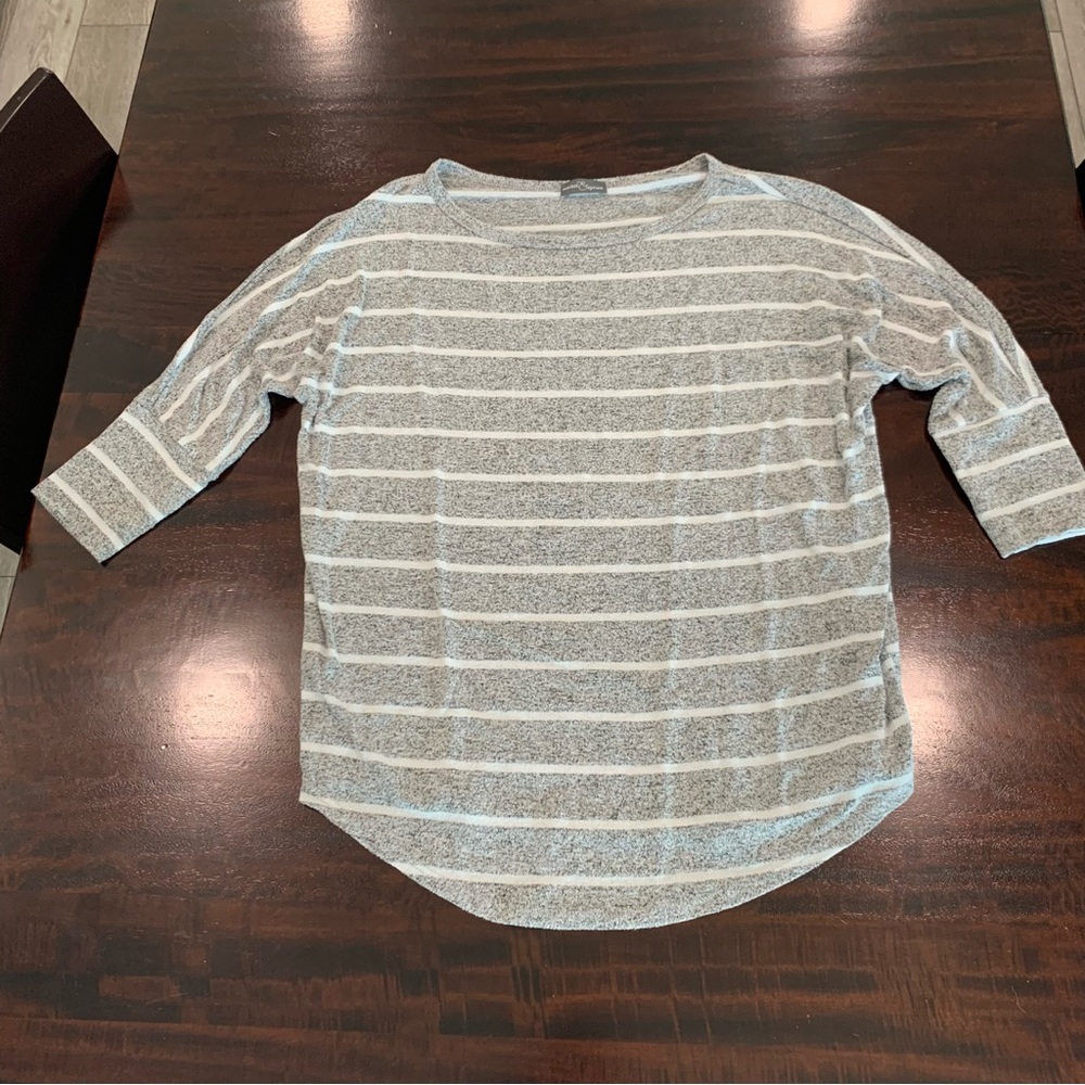 Grey and white striped Market & Spruce Sweater XL